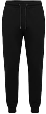 Men’s Fleece Jogging Bottoms Trousers | Warm Casual Sweatpants Gym Joggers | Soft Comfy Loungewear Track Pants with Pockets | Sizes S M L XL XXL (M, Black)