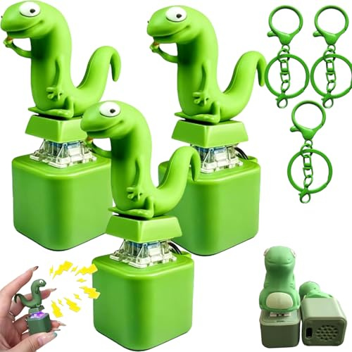 Portachiavi Lucertola con Suono e Luce LED, Fidget Toy Antistress Ricaricabile, Simpatico Gadget Elettronico da Taschino per Alleviare l'Ansia, Regalo Divertente per Bambini e Adulti in Ufficio (3Pcs)