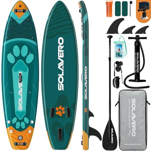 SOLAVERO 11'6 Inflatable Stand Up Paddle Board, 35 Ultra-Wide, 210kg