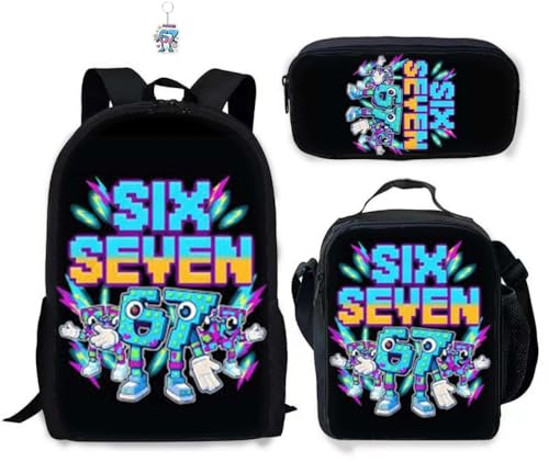 GDFENDU Lot de 3 sacs à dos 67 avec porte-clés, sac à dos de 40,6 cm, sacs d'école légers avec grande capacité, cadeau de voyage et d'anniversaire., b, One Size, Sac à dos Anime