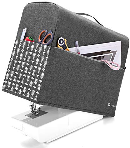 Yarwo Funda para Máquina de Coser con Bolsillos, Gris Flecha