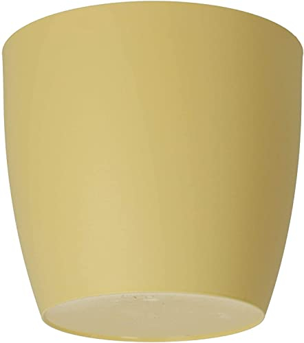 Waste Paper Basket Dust Bin Round Plastic Small Modern Style Home Office 6 colorus (Yellow Matt, 25 cm)