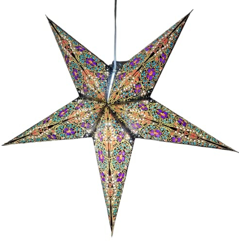Yepsio Lanterne étoile en papier 60 cm Décoration à suspendre pour Noël, mariage, maison, fête (Galaxy 03)