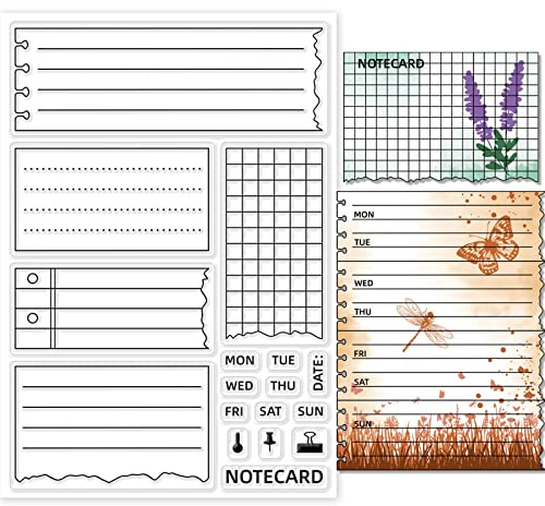 GLOBLELAND Tampons Transparent en Silicone Notebook de Modèles de Bloc-Notes Tampons en Silicone et Marqueurs pour Cahier DIY Journalisation Planning Hebdomadaire Liste de Tâches