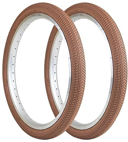 MEGHNA 2 x Kids Fahrradreifen Laufradreifen 20x2.125 Reifen Fuer Kinderwägen 20Zoll Reifen Fuer Kinderfahrräder Braun