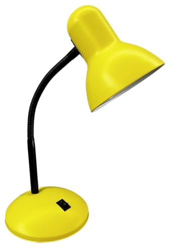 BEL AIR HOME - Lampada da Scrivania PISA in Metallo con Portalampada E-27 (LAMPADINA NON INCLUSA) per Illuminare il Tuo Spazio di Lavoro - Ideale per Scrivanie, Tavoli e Uffici (GIALLO)