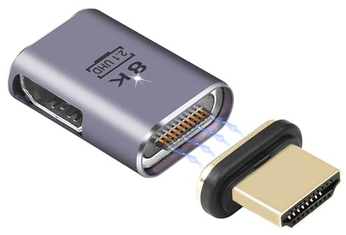 SinLoon Adattatore HDMI Magnetico 10 Pin HDMI 2.1 Connettore Extender Maschio a Femmina Video UHD 8K Compatibile con Console di Gioco per Computer Smart Box Monitor TV Proiettore (HDMI Right)
