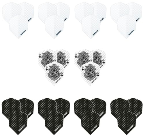 Harrows Darts Flights (15 Flights Total) I 100 Micron Dart Flights I Premium Extra Strong Made in UK I Professional (Dimplex Pack)