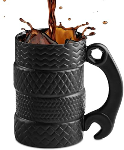 ZONSUSE Personlig, kaffemugg i porslin, cappuccino-koppar, 3D-tekopp, roliga presenter för män, kvinnor, älskare, vänner, barn, födelsedagar, helgdagar (däck – B)