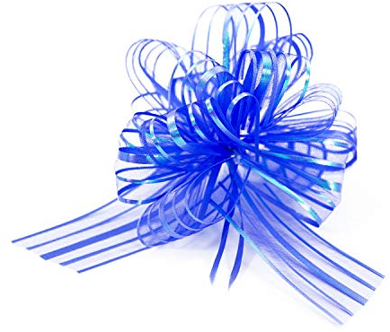 Oblique Unique® Geschenk Schleife mit Geschenkband Glänzend für Geschenke Tüten Zuckertüten zum Basteln Dekorieren Verzieren 15 x 18cm - wählbar (Dunkelblau)