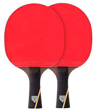 Tragbare Tischtennisschläger Anzüge, Professionelle 6-Sterne- Tischtennis-Schläger, Geeignet für Schulen, Familien, Sportvereine/Double racket/Langen Griff