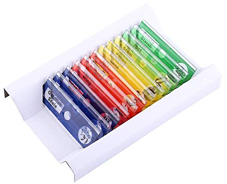 12-teilige Plastik-Mikroskop-Objektträger Tiere Insekten Insekten Blumen Pflanzen Probe für Kinder Student Science Education(gemischte Farbe)