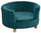 PawHut Hundesofa Hundecouch, Waschbarer Bezug, Haustiersofa mit Rückenlehne und Holzbeine, Katzensofa, für kleine Hunde unter 4,5 kg, Grün