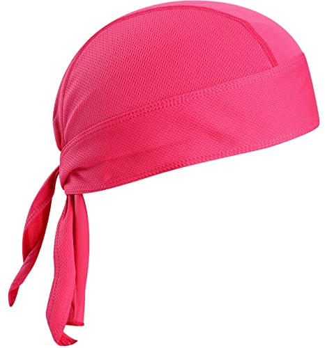 VIAUMBR Bandana Homme Casquette Cyclisme Velo randonnée Bandana Pirate sous Casque Velo Tissu aéré pour Natation Jogging Course Montagne et Moto Rose Rouge