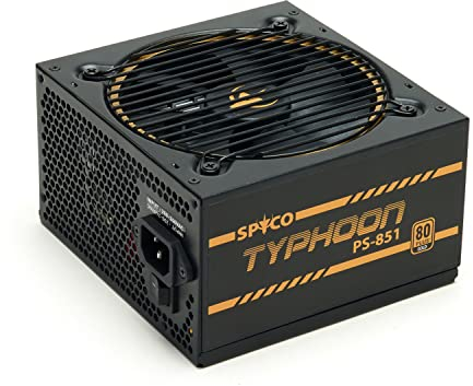 SPYCO - Gaming-Netzteil Typhoon PS-851 | 80 Plus Gold 850 W | Vollmodular & Geräuscharm | ATX 12V | DC-DC Schaltungen | Supersilent-Lüfter | Xbox-kompatibel, 850 W