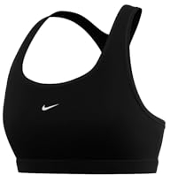 NIKE DX6817-010 W NK SWSH LGT SPT Bra Sports Bra Women's Black/White Size M