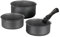 Batterie de cuisine ARTHUR MARTIN AM777GM Set de 3 casseroles - Gris Mat 16-18-20 cm + 1 poignée amovible - Tous feux dont indu