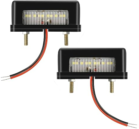 LURICO LED Kennzeichenbeleuchtung LED, 2 Stück Kennzeichenbeleuchtung Anhänger, Nummernschildbeleuchtung, IP65 Wasserdicht Weiss, für Motorrad Auto Anhänger LKW oder Boot