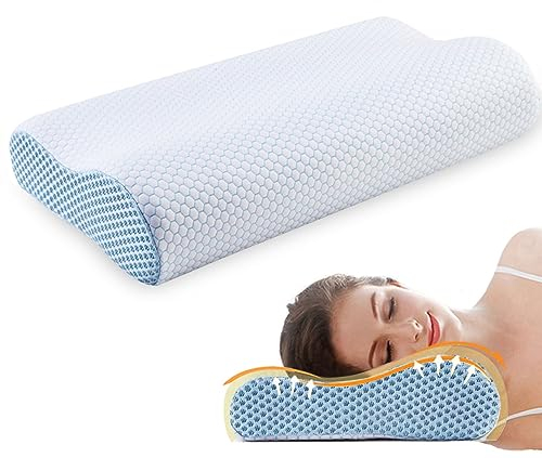 Ecosafeter Memory Schaum Kissen Kopfkissen, Nackenstützkissen, Ergonomisches Nackenkissen für Verschiedene Schlafpositionen mit abnehmbarem Bezug