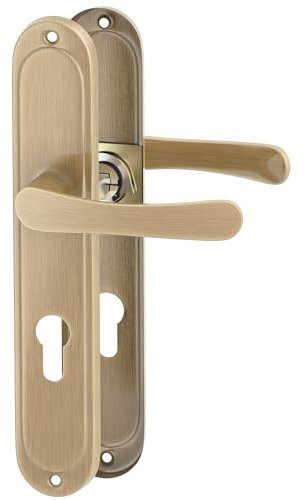 ERGO line MALMO Bronze, klassische Türbeschlag Türgriff PZ - Profilzylinder Set Langschild Drückergarnitur, Türbeschlag, Türklinke, Türdrücker