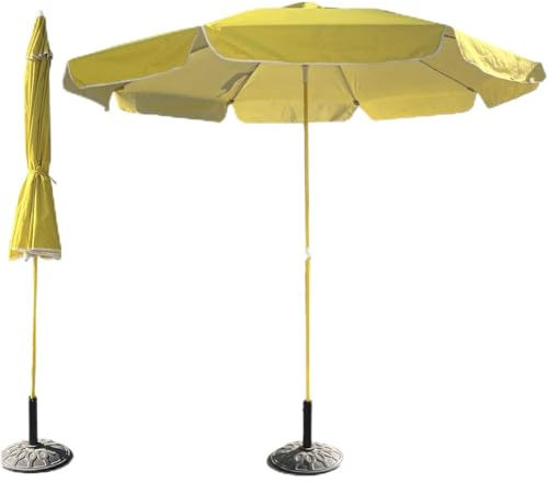 BAKAJI Ombrellone da Giardino Parasole per Balcone con Air Vent, Sistema di Apertura Push-Up Anti UV, Impermeabile per Mare, Spiaggia, Piscina, Terrazzo (Senape 210 cm)