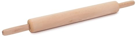 Lupia - Mattarello in Legno Girevole con Asse in Metallo, Lunghezza 51 cm, Diametro 4,5 cm, Strumento da Cucina Robusto e Durevole per Preparare Pizza, Pasta Fresca e Biscotti