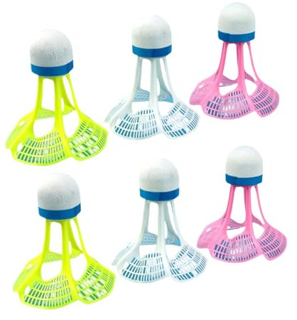 F Fityle 6 Palline da Badminton, Palline da Badminton in Nylon Antivento per Allenamento Indoor E Outdoor