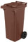 Garronda Poubelle Extérieure 120L avec Couvercle - Bac à Ordures en Plastique avec 2 Roues, Poubelle de Tri Pratique et Robuste pour Collecte des Déchets GD-0097, Marron
