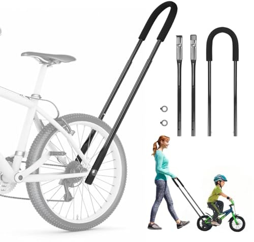 Rolitwils Upgrade Bike Training Handle - Extended 27-33 Multi-Position Adjustable Children Bike Trainer Balance Push Bar for Kids Learning to Ride (4-Level Height Settings)