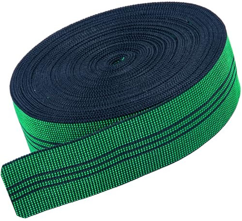 GLOREIEY Upholstery Webbing Chair Couch Material Replacement,Webbing Latex Band, Elastic, Support Straps, Replacement Kit,for Couch, Stretchy Spring Alternative, Furniture Repair (Green, 10m/32ft)