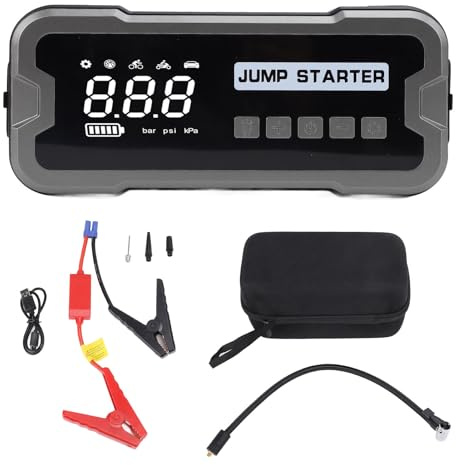 Gonfleur portatif de pneu de boîte de saut de batterie de voiture de puissance de crête 4000A avec la lumière de LED Démarreur de saut de secours de voiture, démarreur 10000mAh de