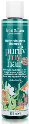 Jean & Len Shampoo Pink Grapefruit & Spirulina, reinigt Haar & Kopfhaut gründlich, befreit von Talg & Rückständen, schützt vor Haarbruch, ohne Silikone & Parabene, vegan, 300 ml