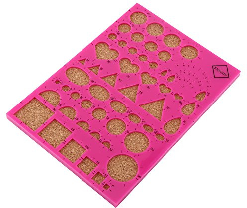 Haofy Quilling-malltavla i 4 Färger med Quilling-penna och Pincett, Perfekt för Att Göra DIY-papper, Perfekt Present Till Smarta Vänner och Familj, Plast+trä+metall, Rosa Röd/färgglad/silver, 21 X