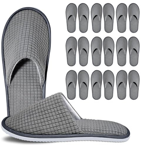 AMFUN Hotel Slippers, Disposable Spa Slippers, Guest Slippers for Men and Women, Non-Slip, Washable, Bulk Guest House Shoes for Hotels, Spa, Wedding, Office, Travel (Universal Size)