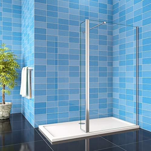 Walk In 190cm Parete Doccia Paretina Mobile 30cm vetro 8mm 80cm Barra 90cm