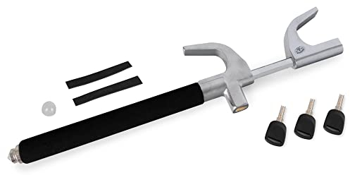 Stagecaptain Lenkradschloss - Lenkradsperre aus Stahl - Lenkradkralle für Lenkräder mit ca. 16-30 cm Durchmesser - Wegfahrsperre mit einfacher Installation - Diebstahlschutz mit 3 Schlüsseln