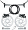 RUJOI Fahrrad-Scheibenbremsen-Kit, Hydraulisches Scheibenbremsen-Set mit Aluminium-Öldrucksattel und Fahrradbremshebel aus Vollaluminiumlegierung, 2 Stück 160-mm-Rotor, Belageinsteller für Rennrad