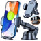 YRU Phone Holder for Cars [2025 Upgraded Military-Grade Super Suction] Universal Mount Windscreen Dashboard Vent, Mobile Phone Automobile Cradles Van for iPhone Samsung Google & All, Gray