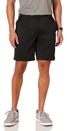 Amazon Essentials Herren Schmal geschnittene elastische Golfshorts, Schwarz, 36W