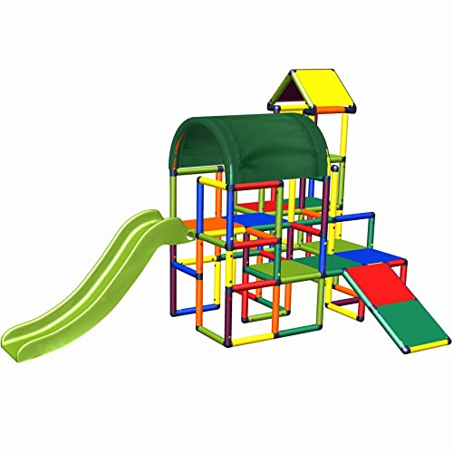 move and stic KIRA - Torre da arrampicata multicolore con scivolo