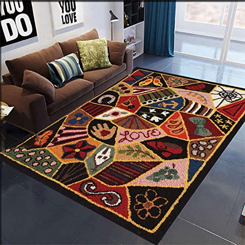 Kayziu KnüPfteppich zum Selber KnüPfen Knüpfen set Erwachsene - Knüpfteppich KnüPfset mit Knüpfhaken - Teppich KnüPfen set Erwachsene - Bedruckte Stramin - Knüpfen Set - Für Erwachsene.