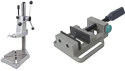 wolfcraft Soporte de taladro I 5027000 I Para taladrar de forma estacionaria y segura & Mordaza universal, 60 mm I 4920000