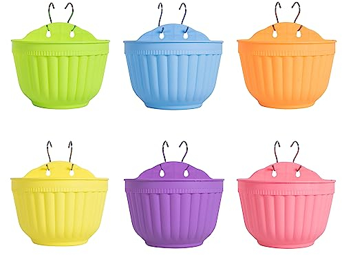 ORIMERC Vaso da parete in resina colorata da appendere alla parete verticale da giardino, da appendere alla finestra, per interni ed esterni, per cucina, balcone, ringhiera, camera da letto, tralicci