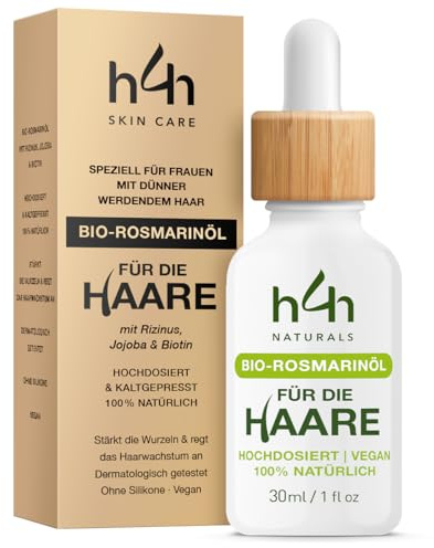 Bio-Rosmarin Haaröl mit kaltgepresstem Rizinusöl, Hanf & Kokosöl – Für kräftigeres Haarwachstum – Vegane Naturkosmetik, dermatologisch getestet, von Haarexperten empfohlen