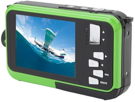 Fotocamera Digitale, Fotocamera Impermeabile da 2,7K 48MP con Doppio Schermo, Zoom 16X, Registrazione Durante la Ricarica, Memoria da 128GB per Bambini, Principianti, Studenti