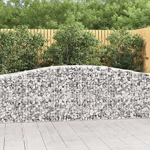 CIADAZ Gabionen mit Hochbogen 9 STK Gabionenkörbe, Gabionen Hochbeet, Steinkorb, Gabionengitter, Drahtkorb Für Pflanzen, Kräuterspirale Für Garten, 400x50x80/100cm Verzinktes Eisen