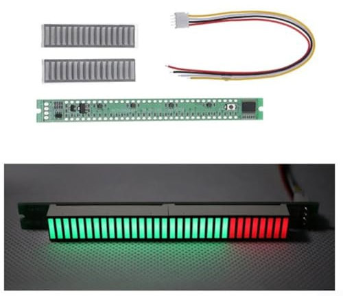 ZYWUOY Spectre de musique Indicateur de niveau audio, portable et facile à emballer, 32 barres LED, indicateur de niveau VU mètre pour son de musique, TT0PG8CS4E4Z3E0YNNBT43ZV4