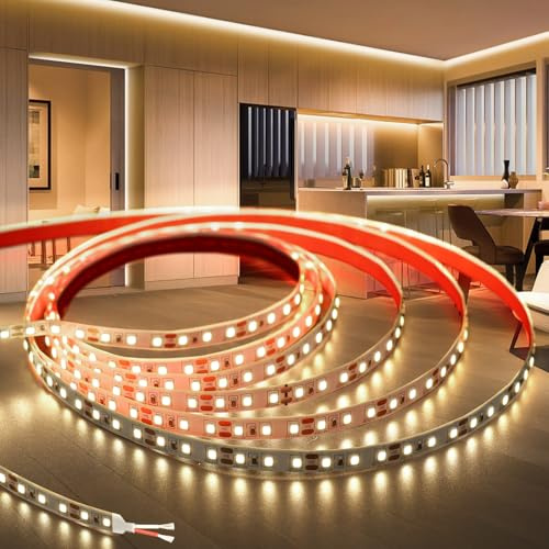 KSIBNW Ruban LED 5M, 12V Bande Led 600 LEDs Largeur 8mm Bandeau LED Flexible Lumineuse Blanc Naturel 4000K CRI>80 Eclairage Intérieur pour Décoration de Maison, Chambre, Cuisine (Sans Alimentation)