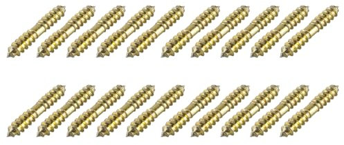 POFET Bulloni autofilettanti di Alta qualità per collegamenti in Legno, 60 Viti filettate autofilettanti a Doppia estremità, Viti a Doppia estremità