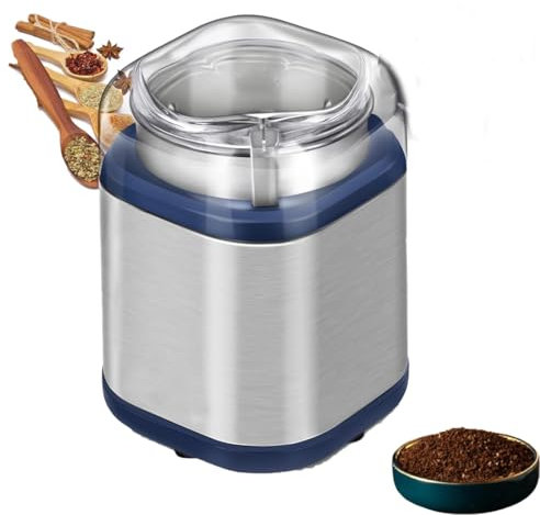 Molinillo de Especias de 200 W, Molinillo de Hierbas eléctrico, Cuerpo Aislado, con Cierre de Seguridad, Molinillo eléctrico, con Hoja de Acero Inoxidable, para capullos de Flores, Especias secas